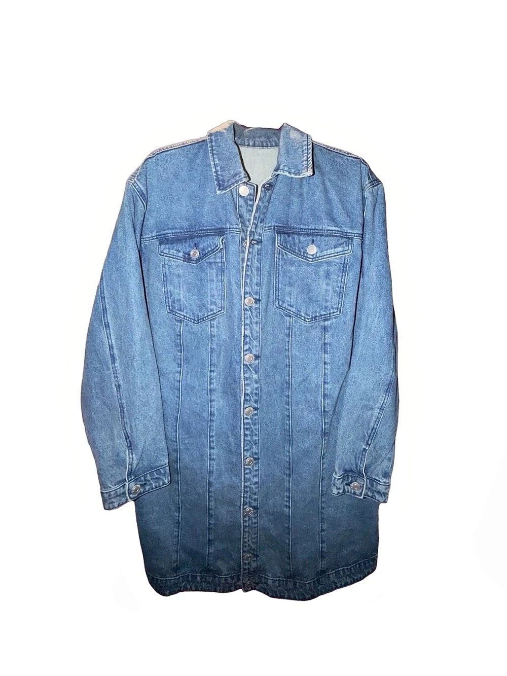 Eloquii Long Denim Jacket Box Dress Blue